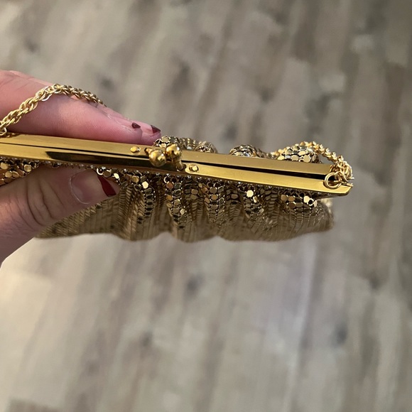 Whiting & Davis Goldtone Metal Mesh Bag Purse Chain Handle Vintage 1940s - Picture 9 of 9